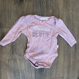 Tahari Pointelle Pink Onesie - Mama's Bestie 0-3m